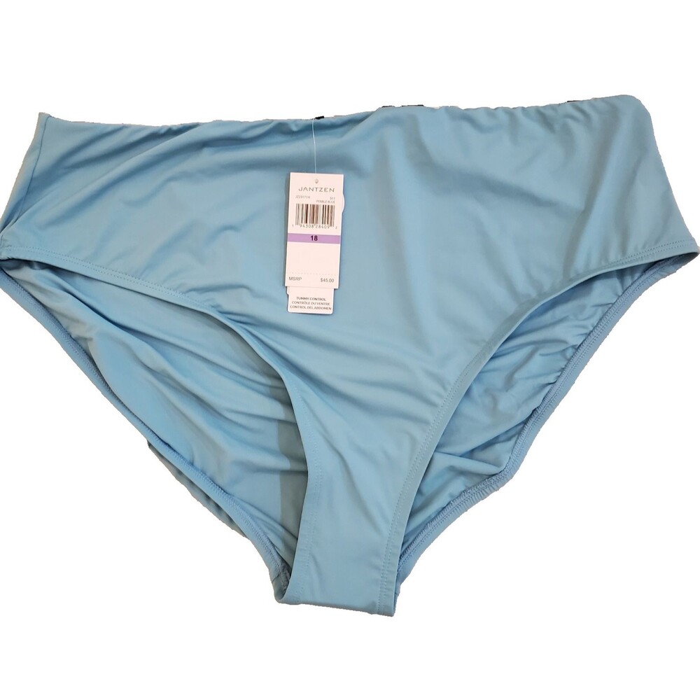 Jantzen Tummy Control Blue Hipster Bikini Swim Bottom Size 18 NWT